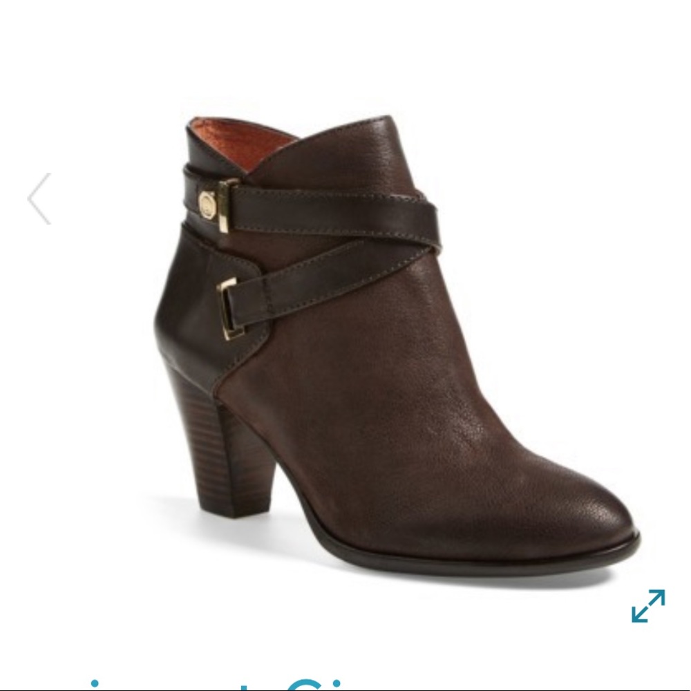 Louise et Cie dark chocolate leather brown booties
